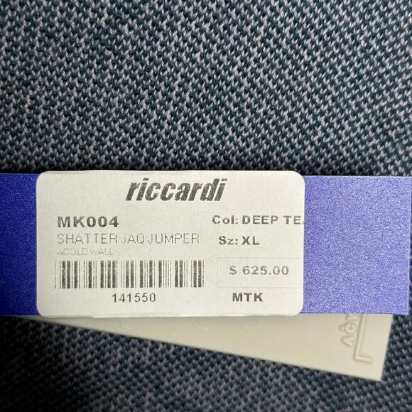 A-COLD-WALL* Shatter Jaq Jumper Sweater Merino Wool Deep Teal Sz XL NWT {3V26} - Picture 8 of 9